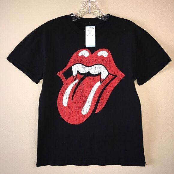 NEW The Rolling Stones Black Tee Shirt - Picture 1 of 5